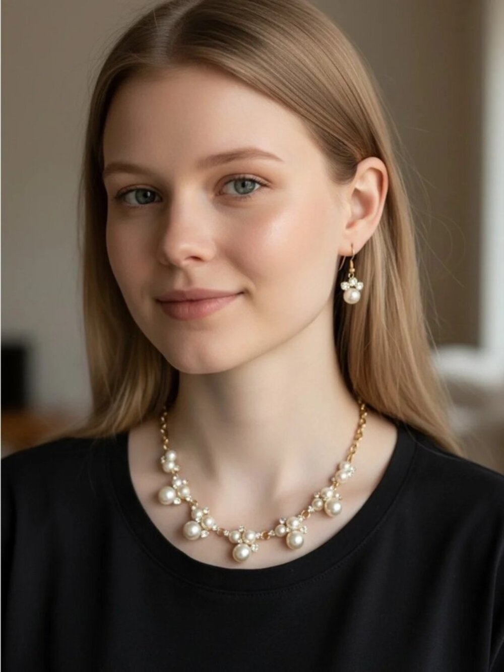 Pearl & Rhinestone Jewelry Set